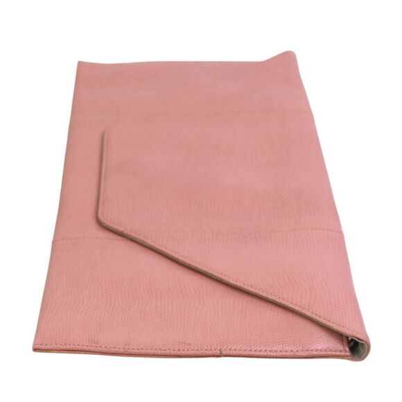 Halogen POWDER PINK REAL LEATHER CHAIN STRAP ENVELOP SHOULDER BAG HANDBAG CLUTCH - Picture 4 of 15